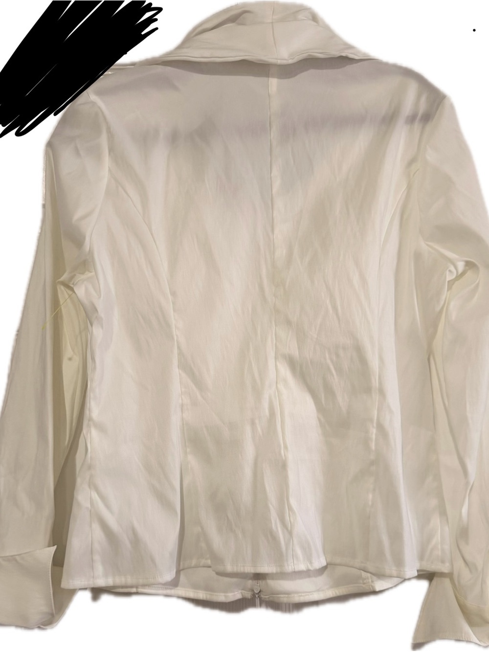 Samuel Dong White Ruffle-Front Blouse - Picture 3 of 4